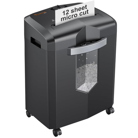 12-Sheet Micro Cut Shredders for Home Office, 60 Minute P-4 Security Level Paper Shredder for CD, Credit Card, Mails, Staple, Clip, with Jam-Proof System & 4.2 Gal Pullout Bin C266-B bonsaii