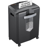 12-Sheet Micro Cut Shredders for Home Office, 60 Minute P-4 Security Level Paper Shredder for CD, Credit Card, Mails, Staple, Clip, with Jam-Proof System & 4.2 Gal Pullout Bin C266-B bonsaii