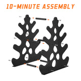 JOSMIMIC Coral-Inspired Dumbbell Rack Stand, 4 Tier A-Frame Design Weight Rack with Handle, Compact & Space-Saving Dumbbell Holder for Home Gym (Dumbbells Not Included) Josmimic