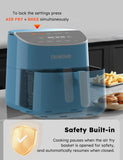 Brio Plus 8 Qt Air Fryer, PFAS Free, New & Improved, Digital Touch Screen, Cool White Display, 50°F~400°F in Precise 5°, 5 Cook Functions