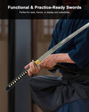 1045 Steel Damascus Geometric Wakizashi, Hand Forged Full Tang Sword