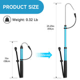 SANLIKE Telescopic Fishing Gaff,Aluminum/Fiberglass Pole with Nonslip Rubber Handle,Stainless Steel Hook with M8 Screw, Fish Gaff Can Float When Extending - Good for Freshwater and Saltwater Fishing