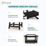 7 Piece Outdoor Dining Set, Patio Dining Table and 6 Chairs, All-Aluminum Frame