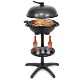 Giantex Electric Grill Indoor Outdoor, Non-stick Grill Griddle Plate, 3 Cooking Zones, Temperature Control, Drip Tray, 1350W 200sq.in BBQ Grill for Balcony Apartments Backyard Party Camping (Black)
