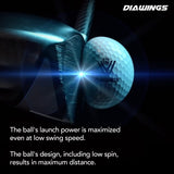 Diawings Max Distance Golf Balls | Distance for Lower Swing Speed Players | 36 Ball Package | DIAWINGS W