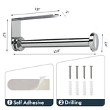 theaoo Paper Towel Holder Under Cabinet, One-Handed Tear Wall Mount Paper Towel Holder Dispenser with Damping Function for Kitchen Organization, Stainless Steel, Self-Adhesive or Drill mounting,Silver