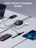 UGREEN 100W USB C Charging Station, 6-Port GaN Desktop Charger with 4 USB-C & 2 USB-A, Smart Power Distribution for MacBook Pro/Air, Dell XPS, iPad, iPhone 17/16/15, Galaxy S25/S24, Pixel 10/9