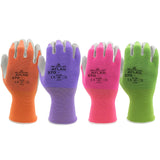 Nitrile Palm Coated Work/Gardening Gloves with Nylon Liner, 4 Colors (Green/Fuchsia/Purple/Mango), Large (12 Pair)