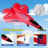 Fremego F-22 Raptor RC Plane 2.4GHz RC Airplane Fighter Toy Ready to Fly Remote Control Airplane Easy to Fly RC Glider Sports for Kids & Beginners (Red)