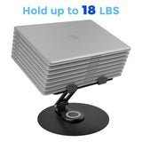 Swivel Laptop Stand for Desk, Adjustable Height Aluminum Computer Stand with 360 Rotating Base