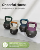 YOTTOY Soft Kettlebell with Leather Handle – Anti-Slip Sweat-Absorbing Grip, Home Gym Kettlebell Weights for Strength Training (Green, 10 LB)