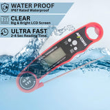 Digital Meat Thermometer with Bottle Opener - Waterproof Magnetic Instant Read Temperature Folding Probe for Cooking Hot Food Oil Fryer BBQ Grill Smoker Candy
