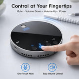 AiooTisu Bluetooth Conference Speaker and Microphone, Bluetooth Speakerphone for Small Meeting Room，Wireless Conference Speaker 360°Voice Pick up with Noise Cancellation Mics for Computer/Laptop