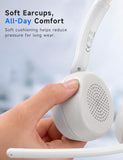 Wireless Headset with Mic for Work, Bluetooth 5.4 Headphones, Ivory White