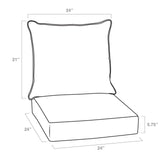 Outdoor Deep Seat Cushion Set (4-Pack), 24 in x 24 in, Weather-Proof, Rain-Proof, Fade Resistant Patio Cushion for Chair