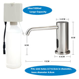 Touchless Automatic Soap Dispenser for Kitchen Bathroom Sink Built in Brushed Nickel Liquid Commercial Electric Soap Dispenser with Bottle and Pump Brushed Nickel