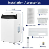 14000 BTU Portable Air Conditioners with Remote Control, 3-in-1 Free Standing Cooling AC Unit with Fan & Dehumidifier, Cools Room up to 750 sq.ft,Sleep Mode,3 Speed,Auto Swing,24H Timer