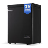 DEMULLER 63L Mini Deep Freezer with Electronic Temperature Control Panel Small Chest Freezers with Two Baskets Black (-12℉ to 50℉) Ideal for Kitchen Dorm Apartment
