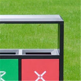 uP9sF2mD Outdoor Garbage Can 4 Compartment Trash Can Outdoor Steel Rubbish Bin Outdoor Trash Can