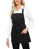 Argstar 12 Pack Unisex Three Pocket Apron, Chef Waitress Aprons for Kitchen Cooking Restaurant BBQ