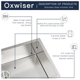 Kitchen Sink 30x18 Inch Undermount Sink Stainless Steel 16 Gauge Single Bowl Kitchen Sinks Set (5 Item Bundle: Sink, Bottom Grid, Drain Assembly, Drain Cap, Towel)
