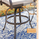Sophia & William Cast Aluminum Patio Bar Chairs Set of 2, Bar Height Swivel Outdoor Bar Stools Chairs, Counter Height Outdoor Barstools, Brown, Load Capacity: 350 lbs
