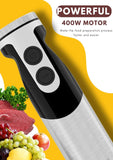 MegaWise Pro Titanium Reinforced 5-in-1 Immersion Hand Blender, Powerful Motor with 80% Sharper Blades, 12-Speed Corded Blender (Black)