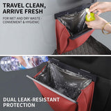 Kexudar Car Trash Can for OMODA O5 2023-2026, Magnetic Auto Waste Bin & Backseat Garbage Holder, Slim Leather Litter Bag, Vehicle Organizer