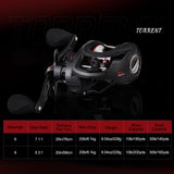Piscifun Torrent Baitcasting Reel 18LB Carbon Fiber Drag 7.1:1 Baitcasters Unequaled Affordable High-tech Innovation Baitcast Fishing Reels Right Handed