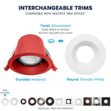 LUXRITE 6-Pack 4 Inch LED Recessed Lights with J-Box, 5CCT 2700K-5000K, 2 Hour Fire Rating, 15 Watts, 1000 Lumens, 60° Spotlight, Dimmable, IC Rated, Wet Rated, ETL - Smooth Trim