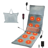KOCASO Full Body Massage Mat with Heat with Inflatable Head Pillow Electric Vibration Massage Pad Back Massager for Chair 10 Motors 9 Modes 3 Heat Levels Lumbar Pillow for Women Men Home Office Gift