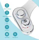 ELCARE bidet, Hot and Cold Water Non-electric Bidet Attachment for Toilet, Self Cleaning and Dual Nozzle for Women and Rear Wash, Push Button Switch for Easy Using (White）