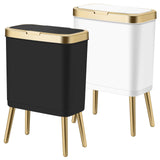 Procade 2Pack 4 Gallon Slim Kitchen Garbage Can,Gold Trash Can,White +Black