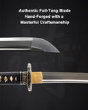 1080 Wave Wakizashi for Display & Collection, Hand Forged Full Tang Sword