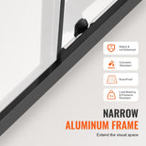 VEVOR Semi-Frameless Shower Door, 57.7-59 W x 70 H in, Shower Sliding Glass Door with 1/4 in(6mm) Clear Tempered Glass, Waterproof Shatterproof Stainproof with Stainless Steel Hardware, Matte Black