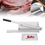 Manual Bone Meat Cutter, Stainless Steel Ribs, Manual Meat Bone Cutter Rib Slicer Heavy Duty Chicken Cutting Machine with 16 inch Knife, for Beef Goat Pig Fish Butcher