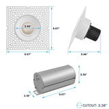 LUXRITE 3-Inch LED Gimbal Adjustable Trimless Spotlight with J-Box, Push N’ Lock, 5CCT 2700K-50000K, 360° Swivel & 15° Tilt, 12W, 1100LM, CRI90, Dual Dimmable, 38° Beam, IC Rated, Damp Rated (4 Pack)
