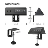 Nightstand Edge Mount Power Strip with USB-C Ports Tabletop Surge Protector Desk Clamp Power Sockets with 3 AC Outlets &4 Fast Charging USB Ports for Home Office Hotel and Dormitory (Black(2-Pack))