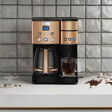 Cuisinart Single Serve + 12 Cup Coffee Maker, Offers 3-Sizes: 6-Ounces, 8-Ounces and 10-Ounces, Stainless Steel, SS-15CP, Copper