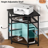 hezhuhe2258 Pc Stand Corner PC Tower Stand Printer Stand Table with Power Sockets USB Port, for Home Office Printer Stands, Storage Shelf, CPU Stand