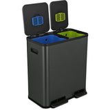 18.5 Gallon (70L) Dual Compartment Kitchen Trash Can - Hands-Free Step Pedal