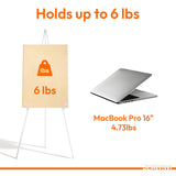 JEAWIWI 6 Pcs Lightweight Easel Stand, 66 Inch, White, with Portable Bags