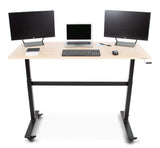 55 Inch Standing Desk with Detachable Wheels | Crank Height Adjustable Sit to Stand  (Maple) Stand Steady