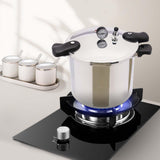 23 Quart Aluminum Pressure Cooker 22L Large Capacity Stainless Steel Pressure Canner with Gauge Release Valve for Family or Commercial