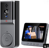 Video Doorbell with Monitor - Video Intercom System with 4.3 Inch 1080P HD Monitor 2.4G Module Connection, No APP and Subscription Fees, Two-Way Audio, Comes with an 8GB Memory Card Card Night Vision