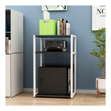 PXIWDAN Printer Stand Removable Printer Stand Office 3-Layer Fax Machine Scanner Shelf Living Room with Non-Slip Feet for Office(E)