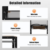 Adjustable AV Cart with Power Strip, 4-Tier Rolling Stand, Black 24x18x42