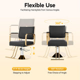 ZAWAYINE Salon Chair,Barber Chair with Hydraulic Height Adjustable & 360° Swivel,Black Hair Salon Styling Chairs for Hair Stylist for Home, Barber Shop and Beauty Salon
