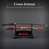 Vermilion Crane Katana, 1045 Carbon Steel Hand Forged Full Tang Sword