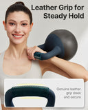 YOTTOY Soft Kettlebell with Leather Handle – Anti-Slip Sweat-Absorbing Grip, Home Gym Kettlebell Weights for Strength Training (Blue, 15 LB)